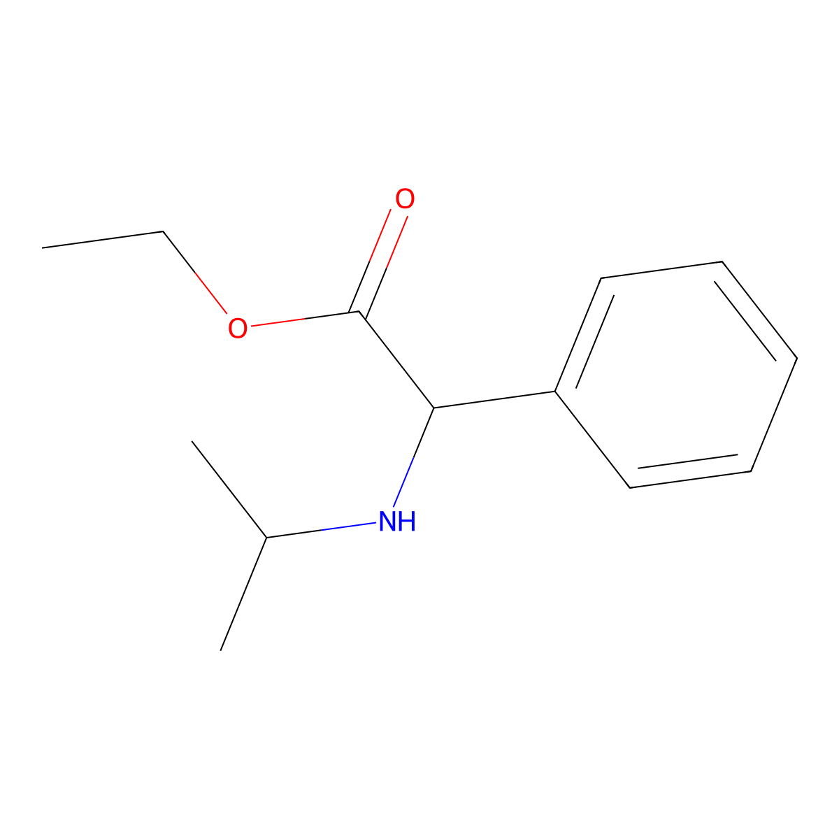 Ethyl 2-phenyl-2-[(propan-2-yl)amino]acetate molecular structure, CAS 1218539-80-0