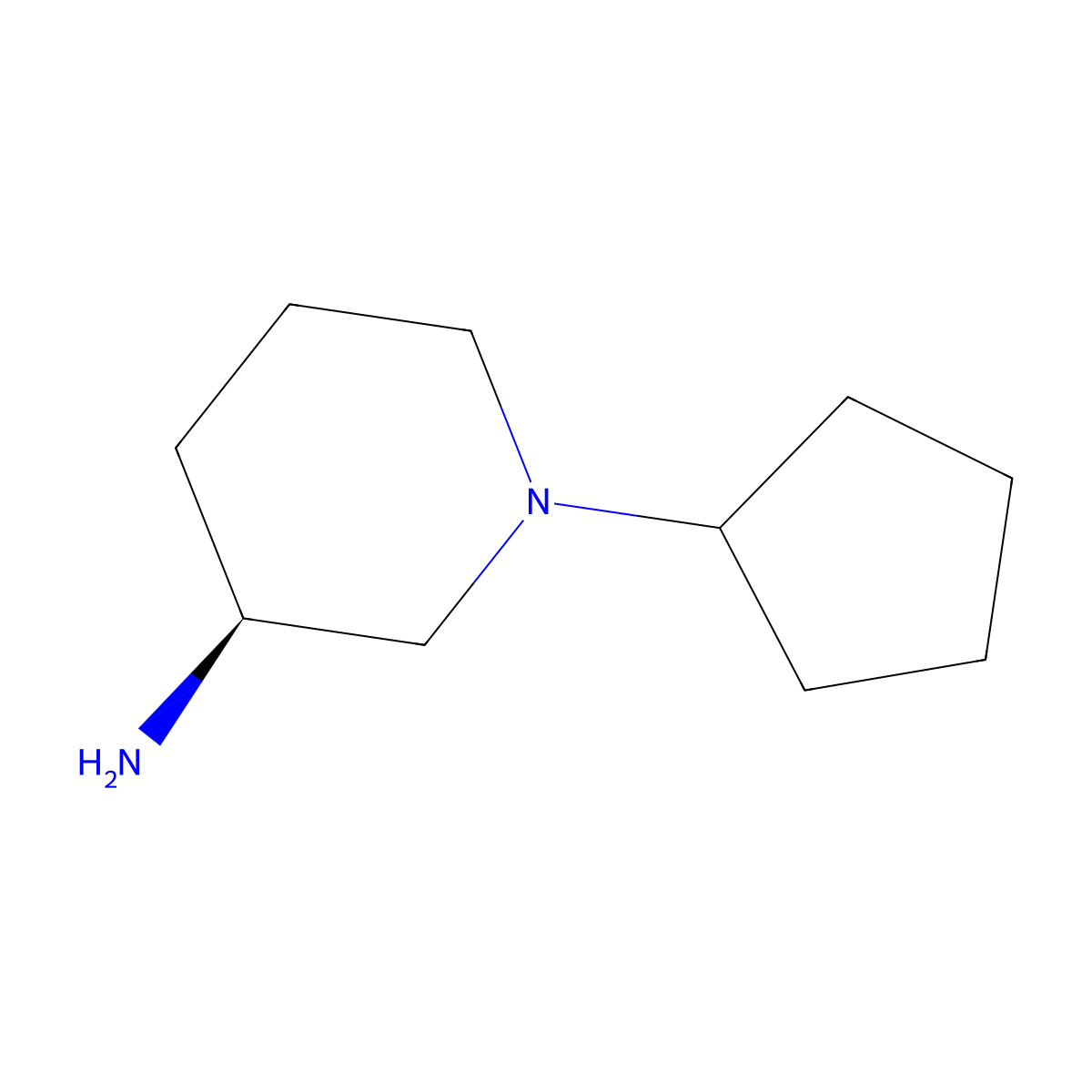 (3S)-1-cyclopentylpiperidin-3-amine molecular structure, CAS 1218549-05-3