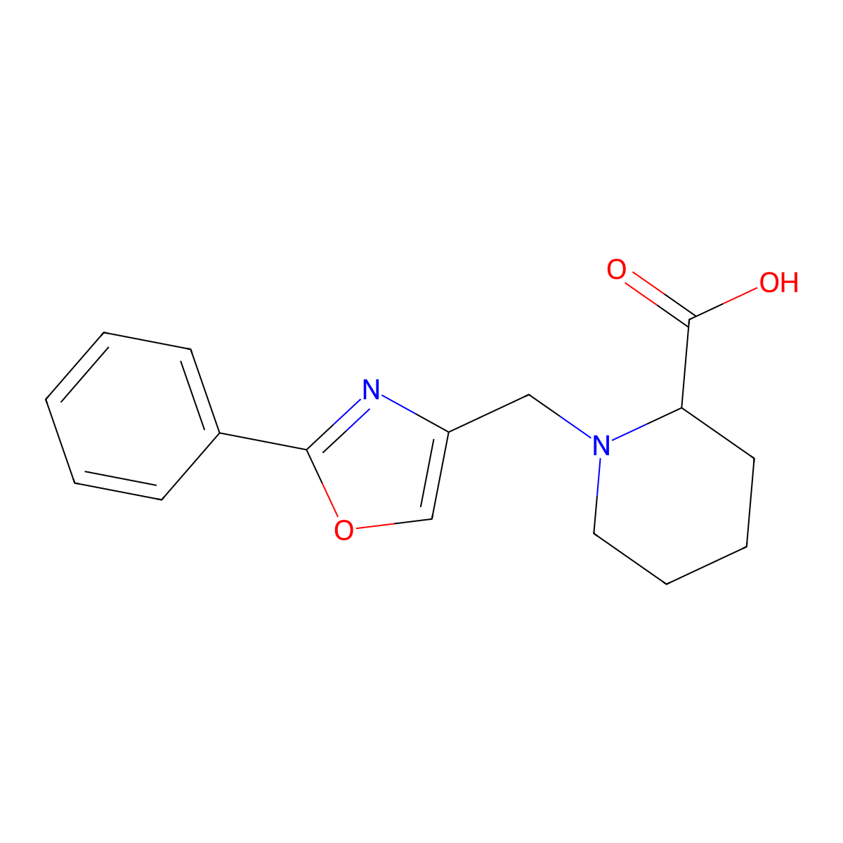 1-[(2-Phenyl-1,3-oxazol-4-yl)methyl]piperidine-2-carboxylic acid molecular structure, CAS 1218557-77-7