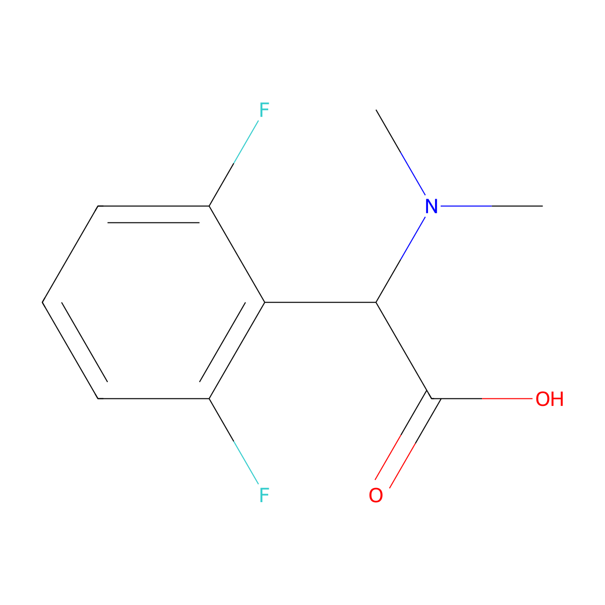 2-(2,6-Difluorophenyl)-2-(dimethylamino)acetic acid molecular structure, CAS 1218558-85-0