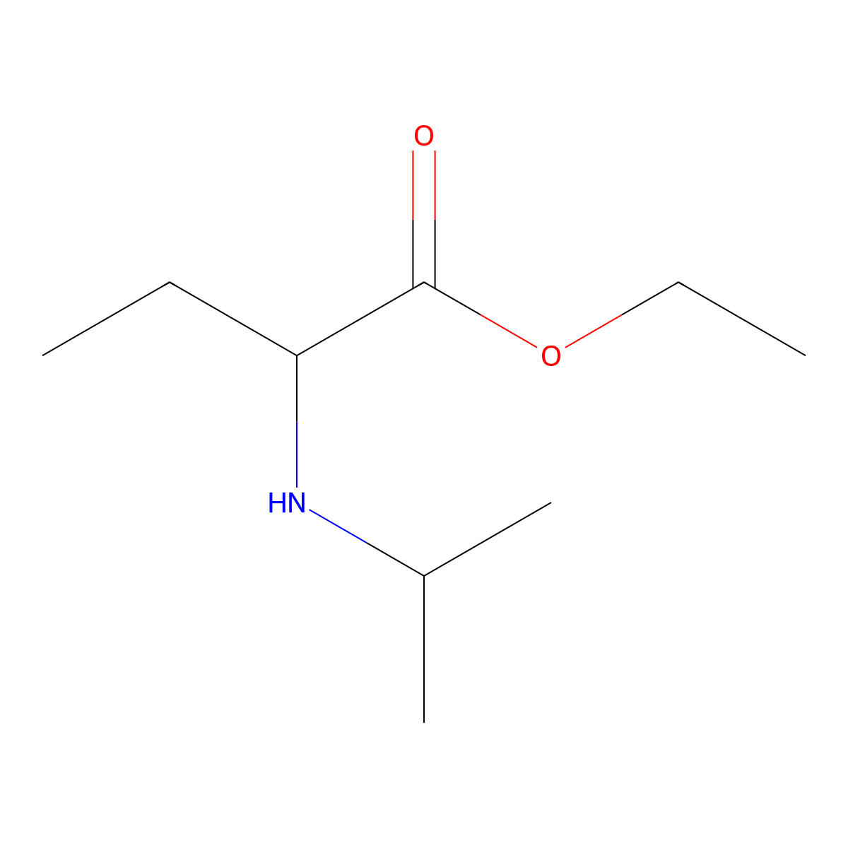 Ethyl 2-[(propan-2-yl)amino]butanoate molecular structure, CAS 1218559-27-3