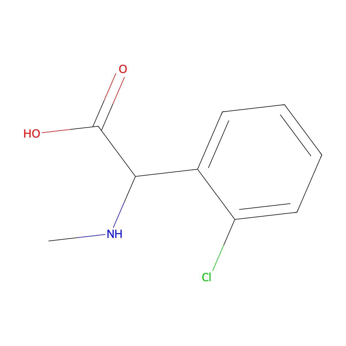 2-(2-Chlorophenyl)-2-(methylamino)acetic acid molecular structure, CAS 1218559-78-4