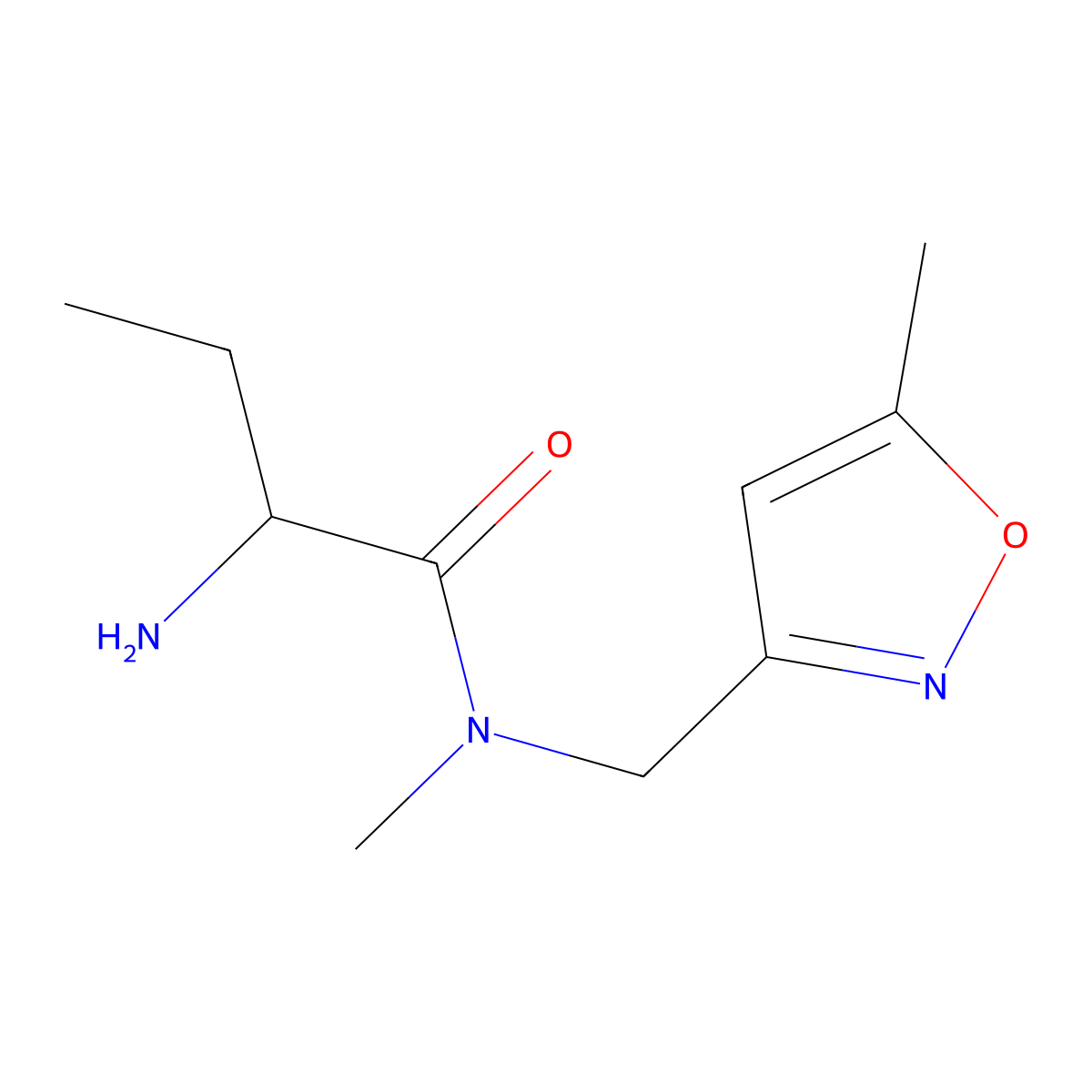 2-amino-N-methyl-N-[(5-methyl-1,2-oxazol-3-yl)methyl]butanamide molecular structure, CAS 1218573-42-2