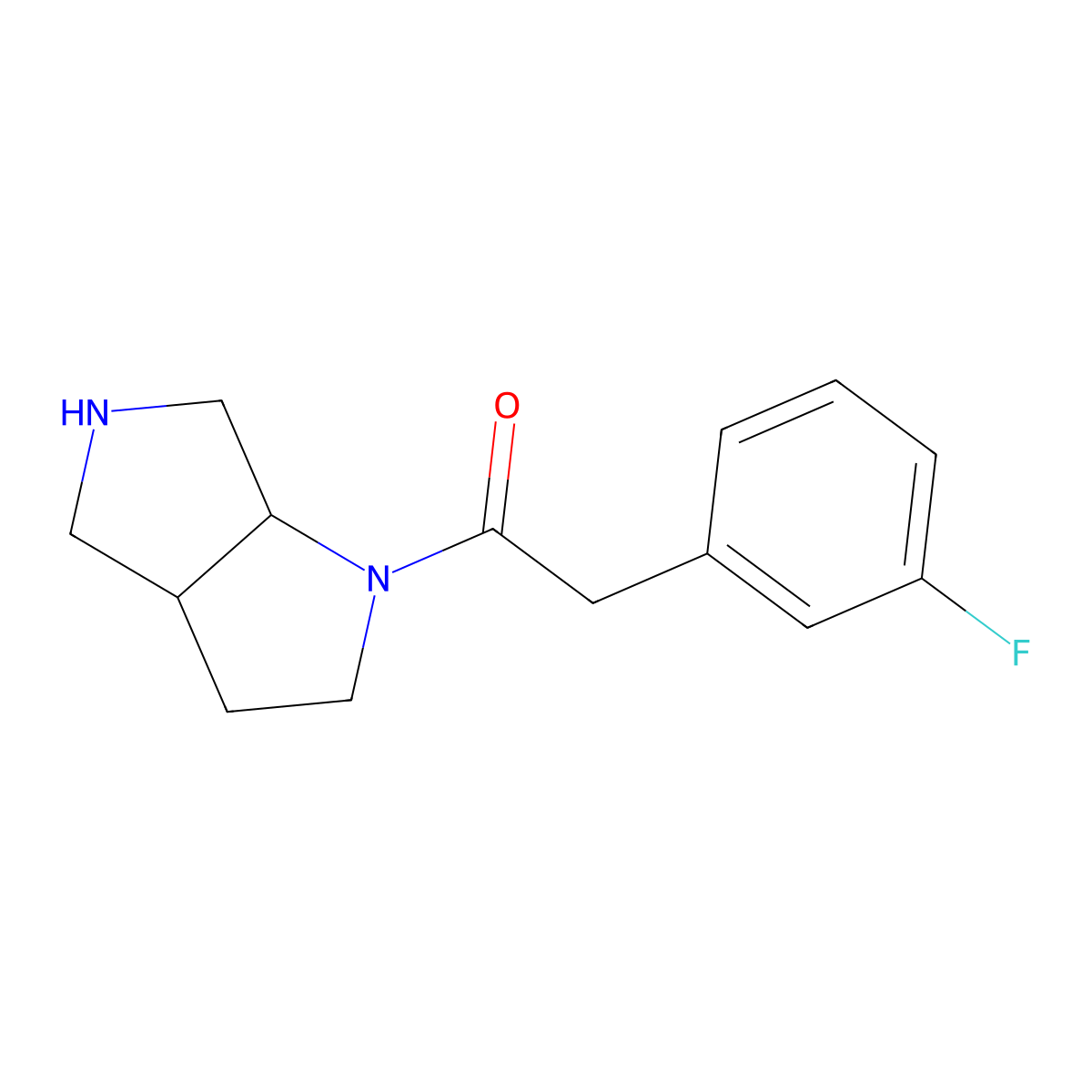 2-(3-Fluorophenyl)-1-(cis-hexahydropyrrolo[3,4-b]pyrrol-1(2H)-yl)ethanone molecular structure, CAS 1218576-90-9