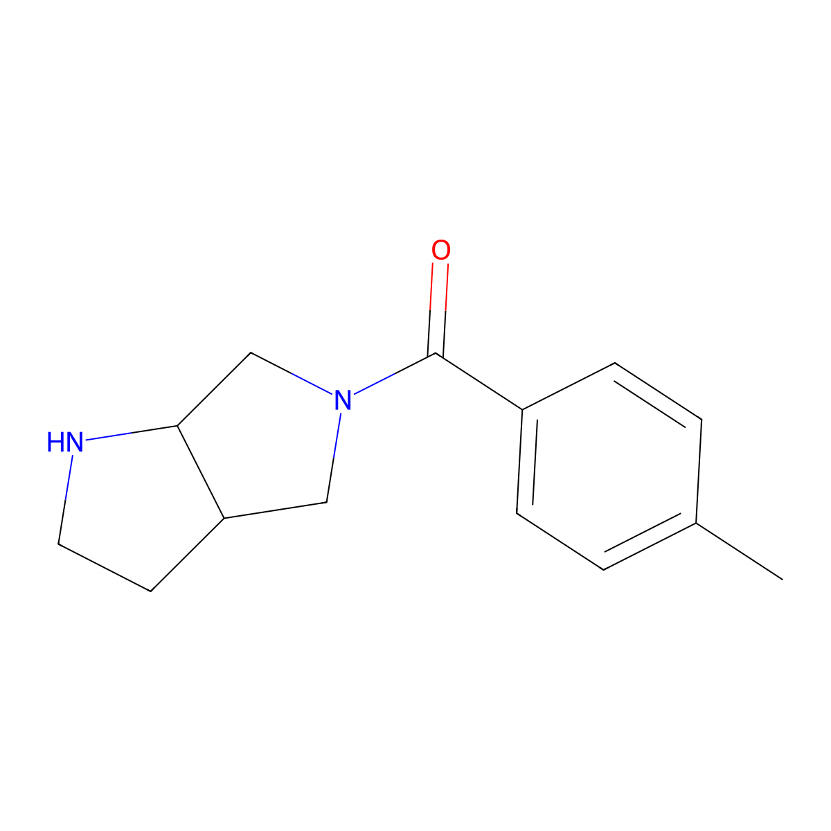 (cis-Hexahydropyrrolo[3,4-b]pyrrol-5(1H)-yl)(p-tolyl)methanone molecular structure, CAS 1218579-60-2