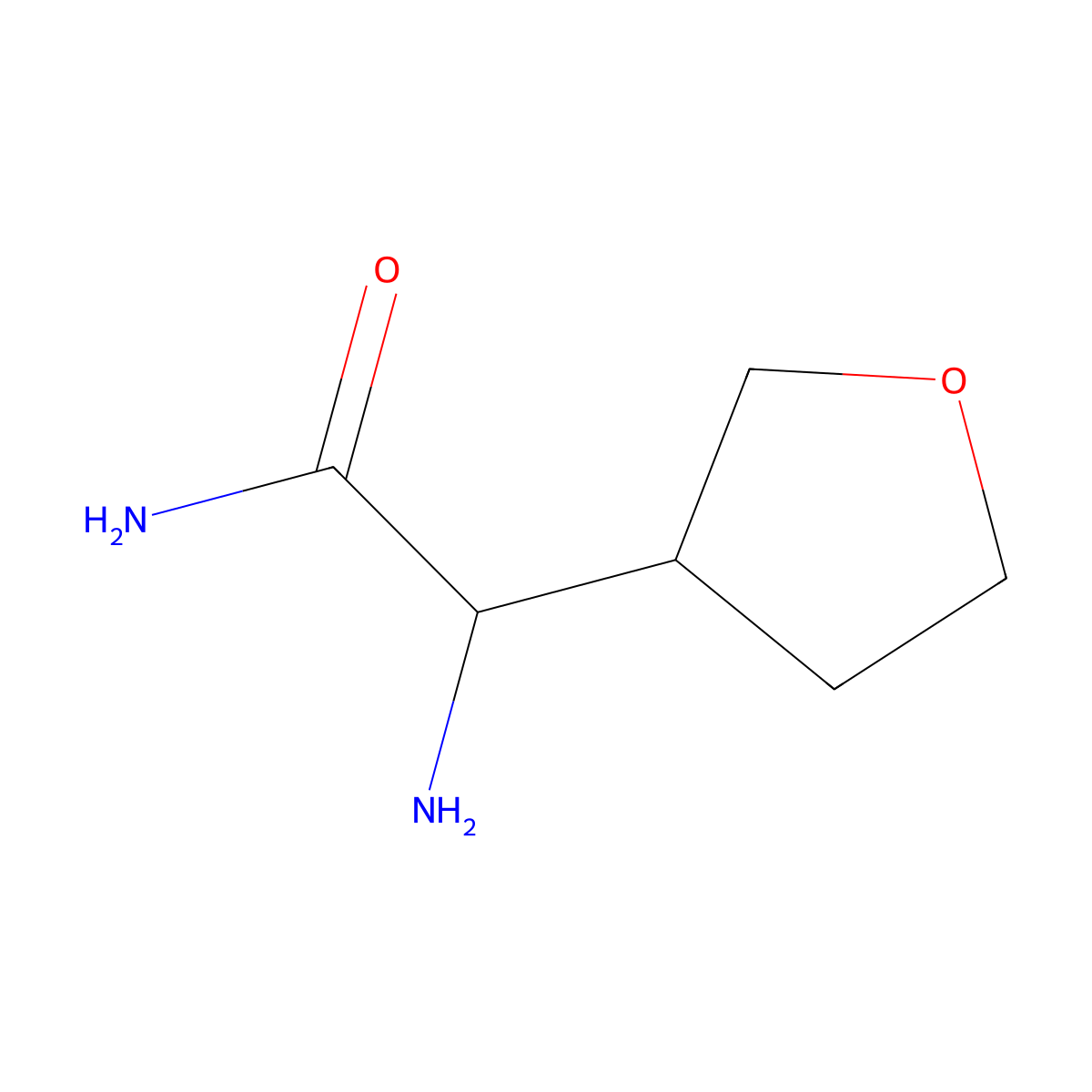 2-Amino-2-(oxolan-3-yl)acetamide molecular structure, CAS 1218580-75-6