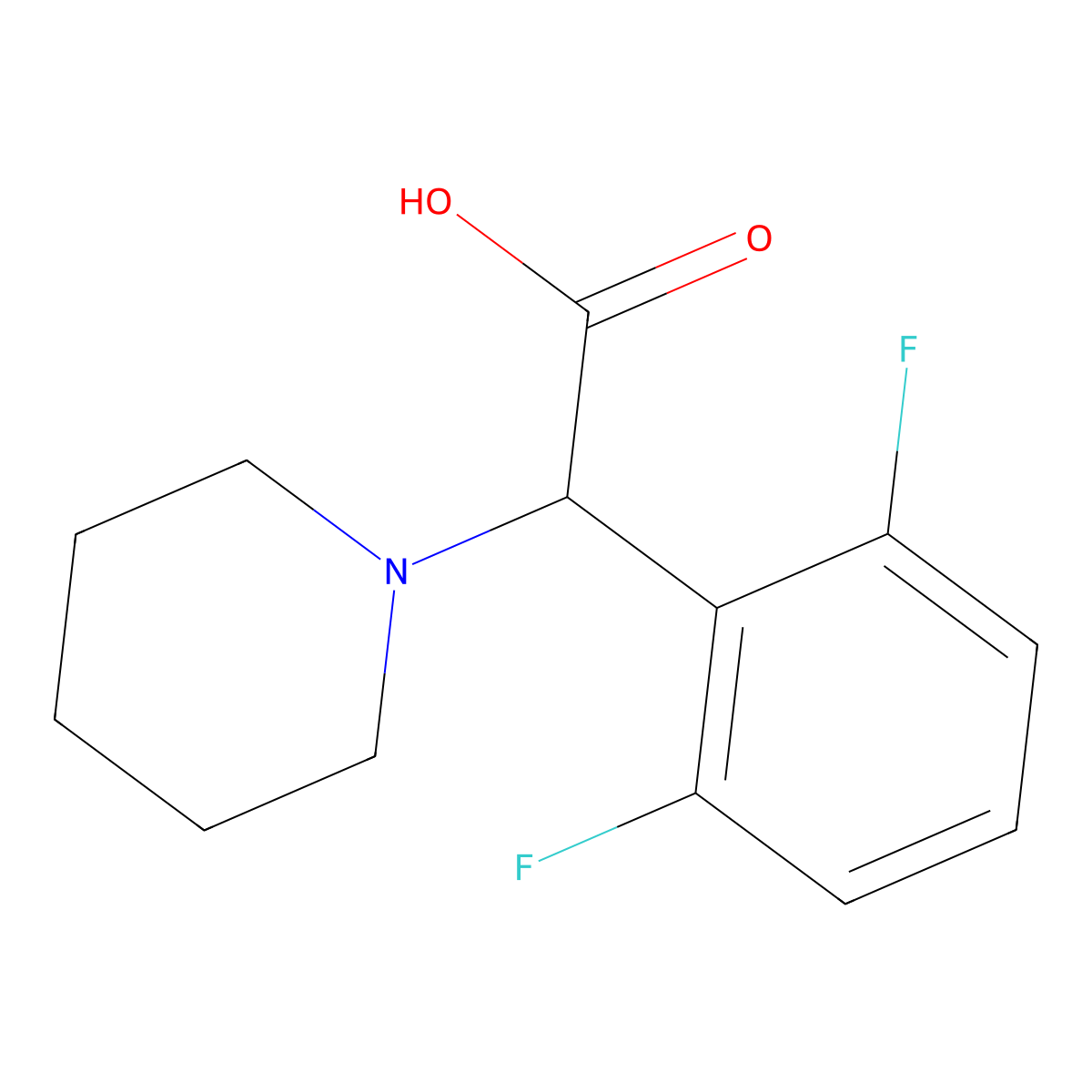 2-(2,6-Difluorophenyl)-2-(piperidin-1-yl)acetic acid molecular structure, CAS 1218586-59-4