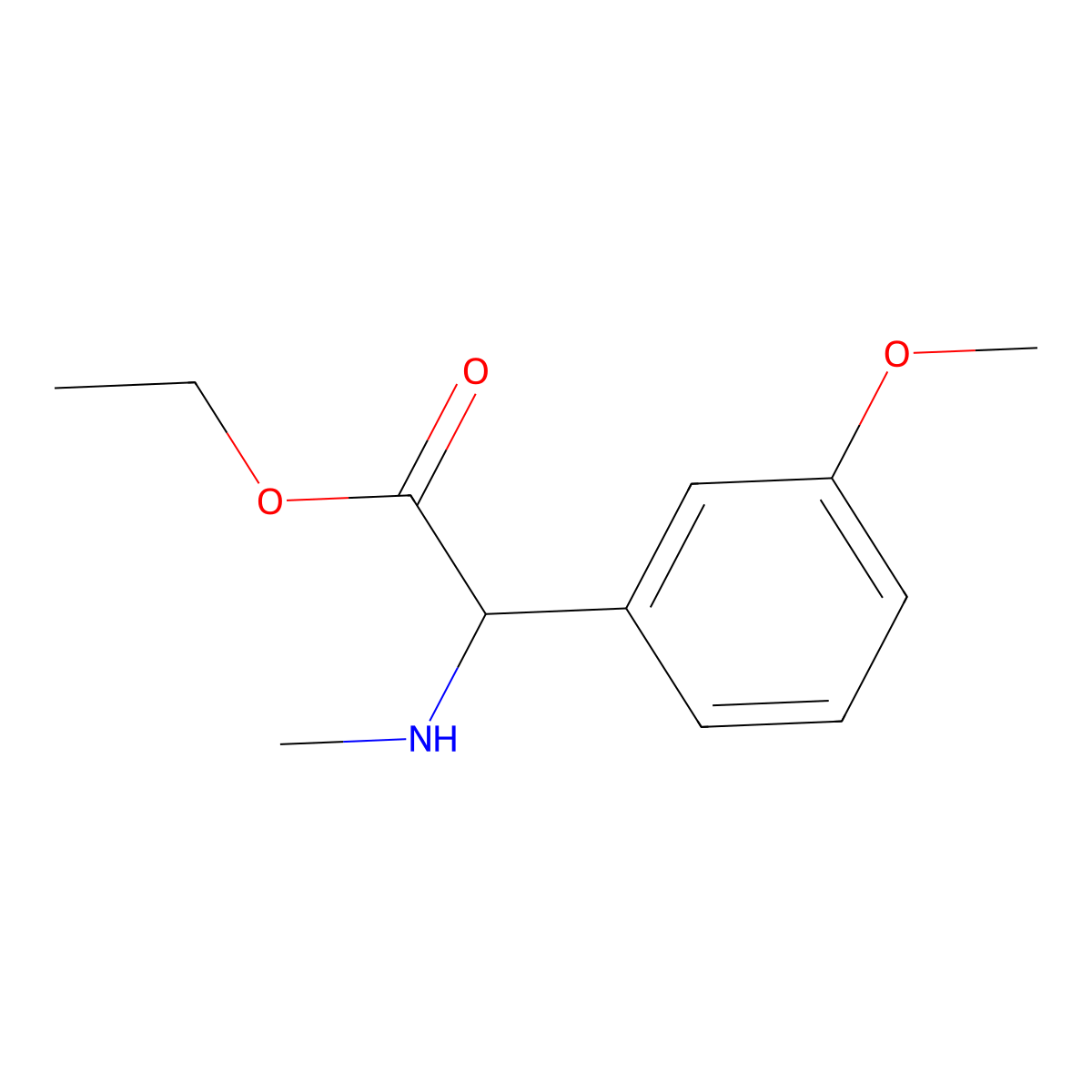 Ethyl 2-(3-methoxyphenyl)-2-(methylamino)acetate molecular structure, CAS 1218593-84-0