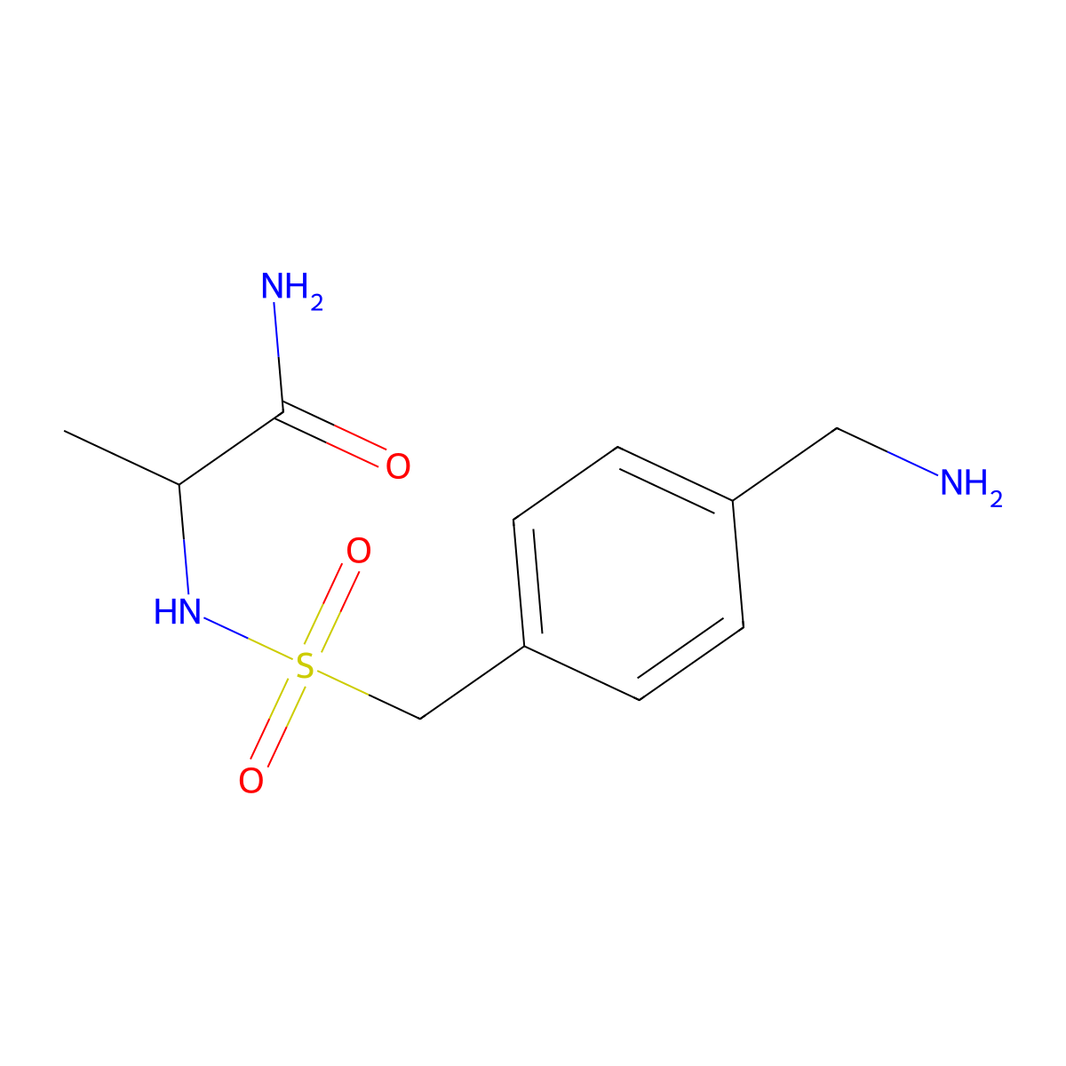 2-{[4-(Aminomethyl)phenyl]methanesulfonamido}propanamide molecular structure, CAS 1218594-32-1