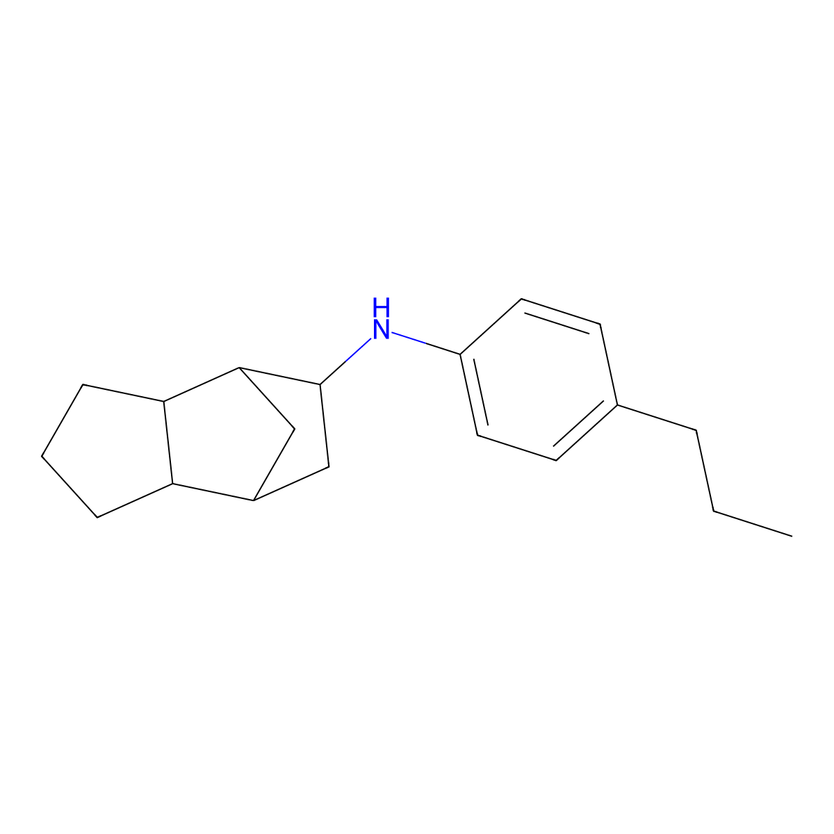 Octahydro-N-(4-propylphenyl)-4,7-methano-1H-inden-5-amine molecular structure, CAS 1218594-33-2