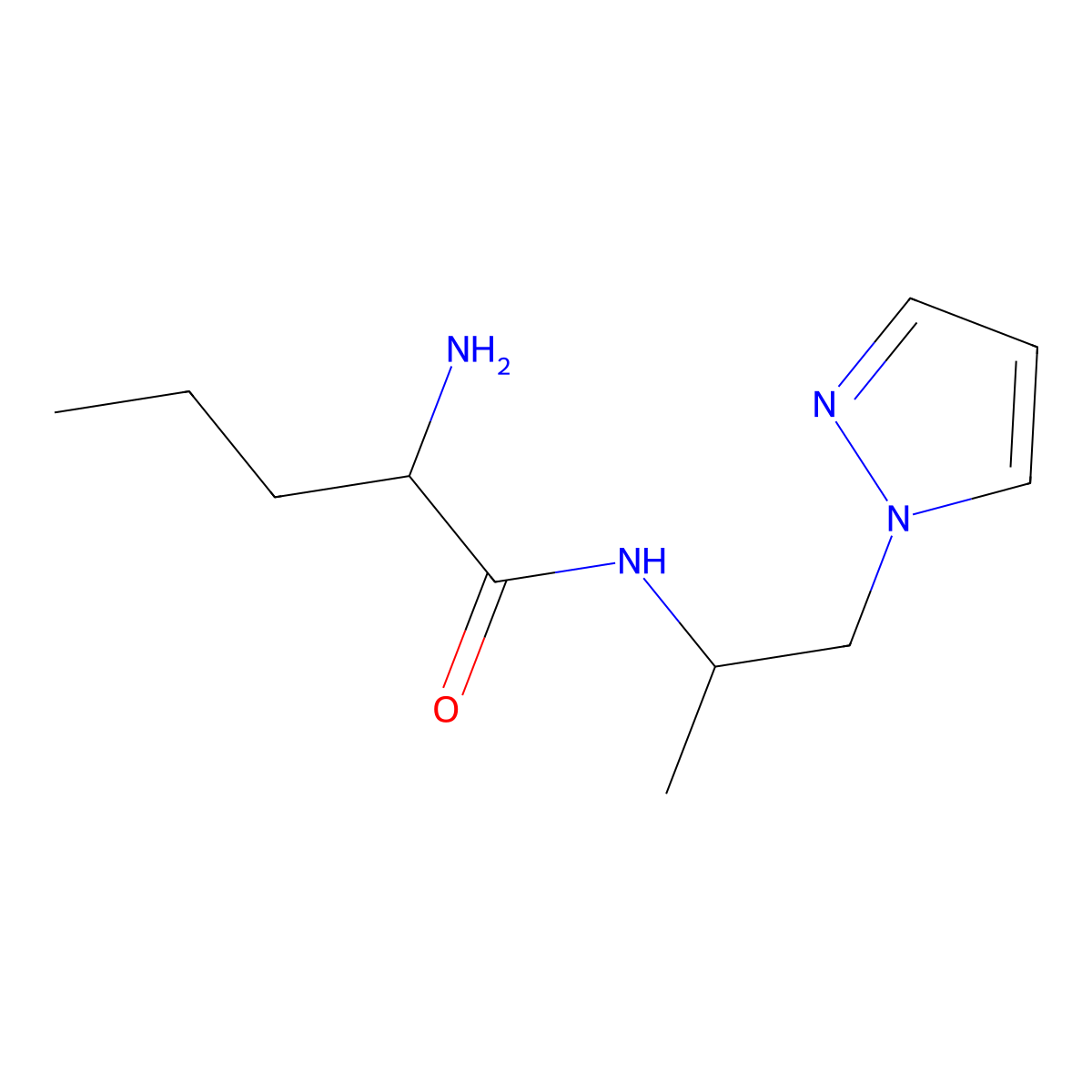 2-Amino-N-[1-(1H-pyrazol-1-yl)propan-2-yl]pentanamide molecular structure, CAS 1218595-67-5