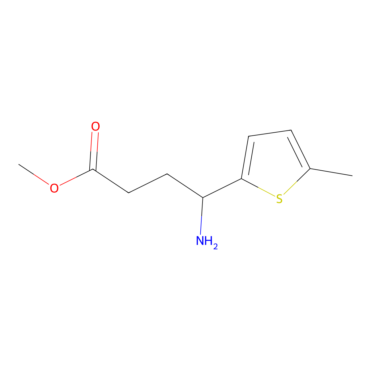 Methyl 4-amino-4-(5-methylthiophen-2-yl)butanoate molecular structure, CAS 1218596-86-1