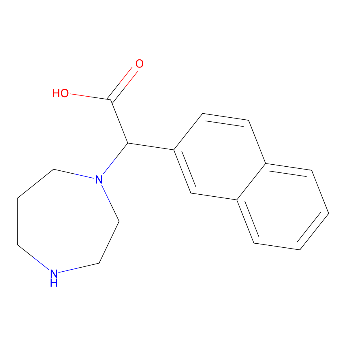 2-(1,4-Diazepan-1-YL)-2-(2-naphthyl)acetic acid molecular structure, CAS 1218598-47-0