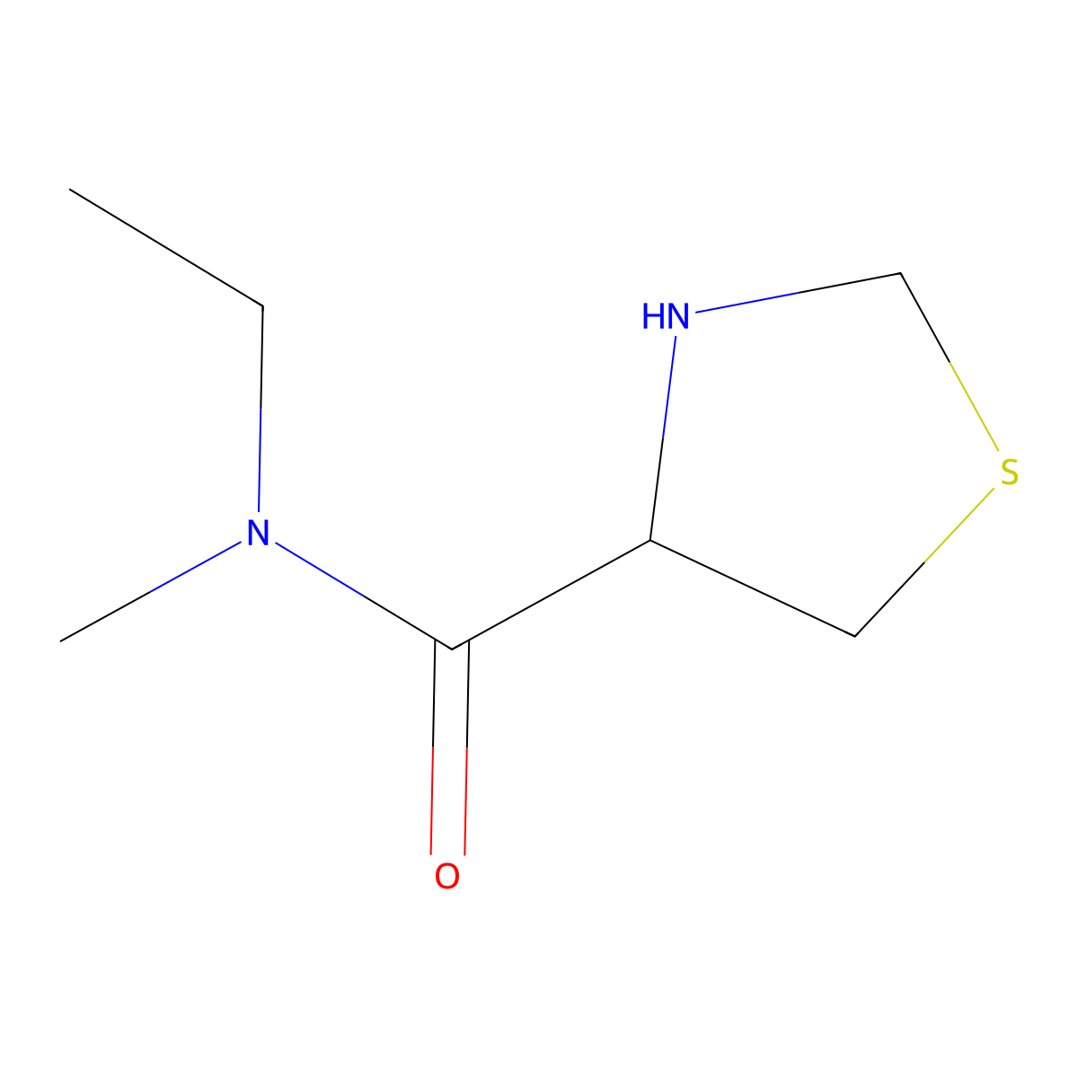 N-ethyl-N-methyl-1,3-thiazolidine-4-carboxamide molecular structure, CAS 1218601-47-8