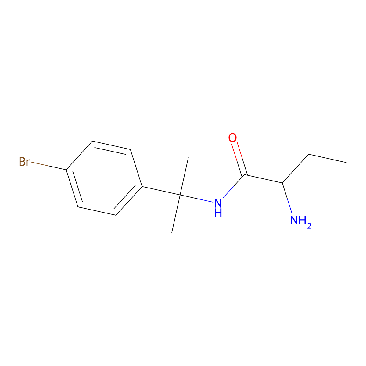 2-amino-N-[2-(4-bromophenyl)propan-2-yl]butanamide molecular structure, CAS 1218601-56-9