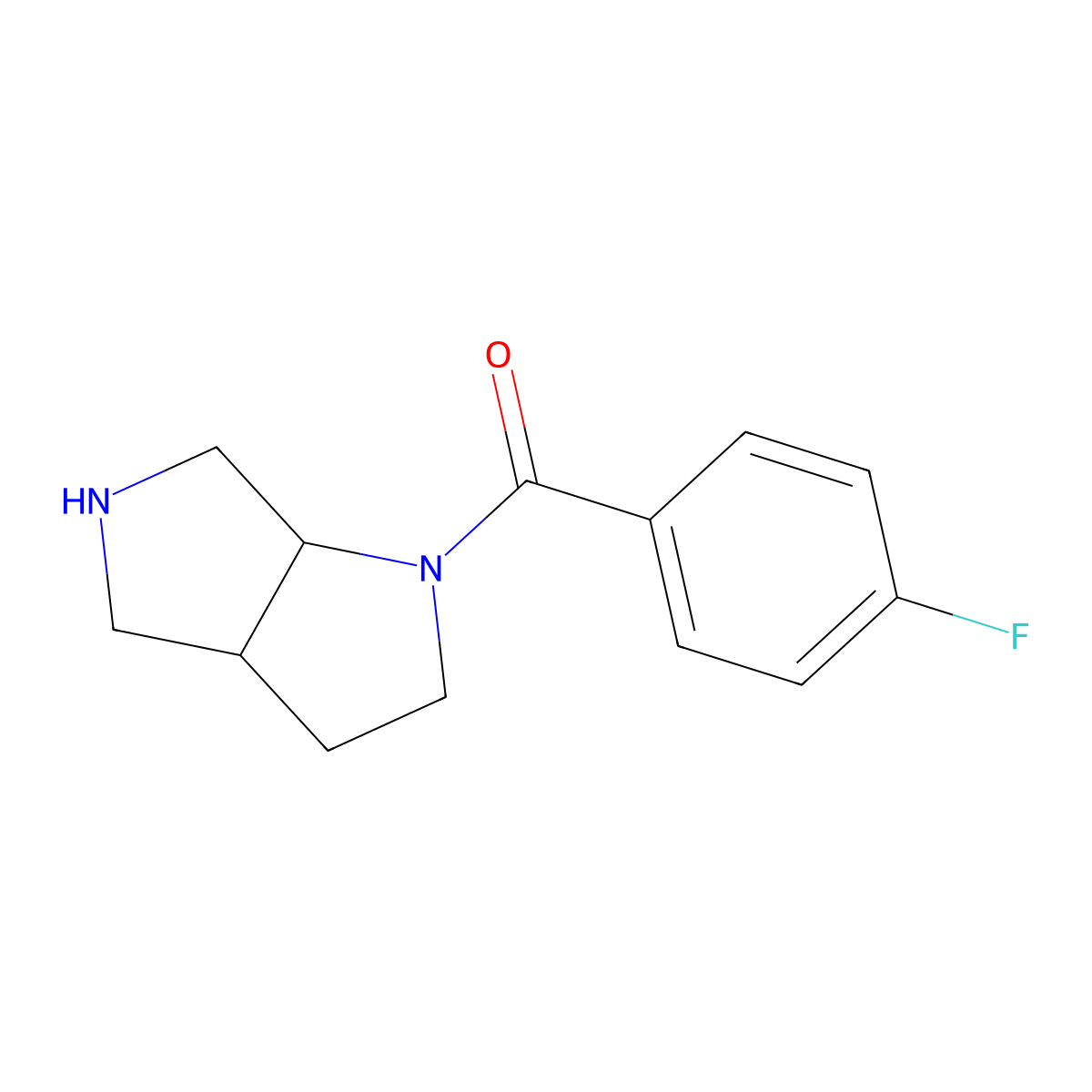 (3aS,6aS)-1-(4-fluorobenzoyl)-octahydropyrrolo[2,3-c]pyrrole molecular structure, CAS 1218603-15-6