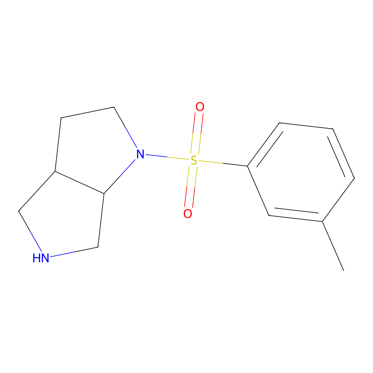 cis-1-(m-Tolylsulfonyl)octahydropyrrolo[3,4-b]pyrrole molecular structure, CAS 1218607-60-3