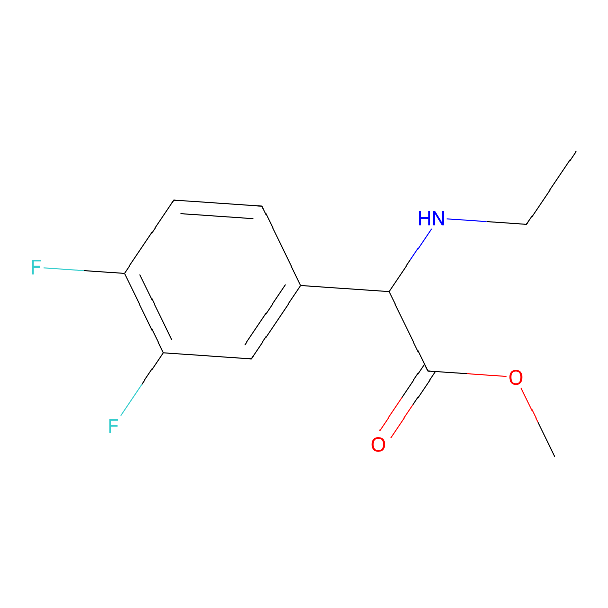 Methyl 2-(3,4-difluorophenyl)-2-(ethylamino)acetate molecular structure, CAS 1218615-70-3