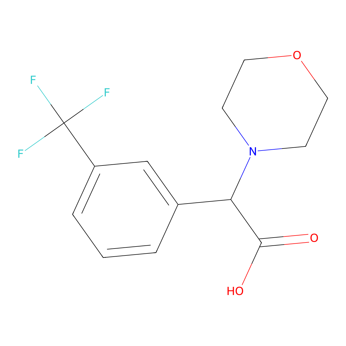 2-Morpholino-2-(3-(trifluoromethyl)phenyl)acetic acid molecular structure, CAS 1218621-71-6