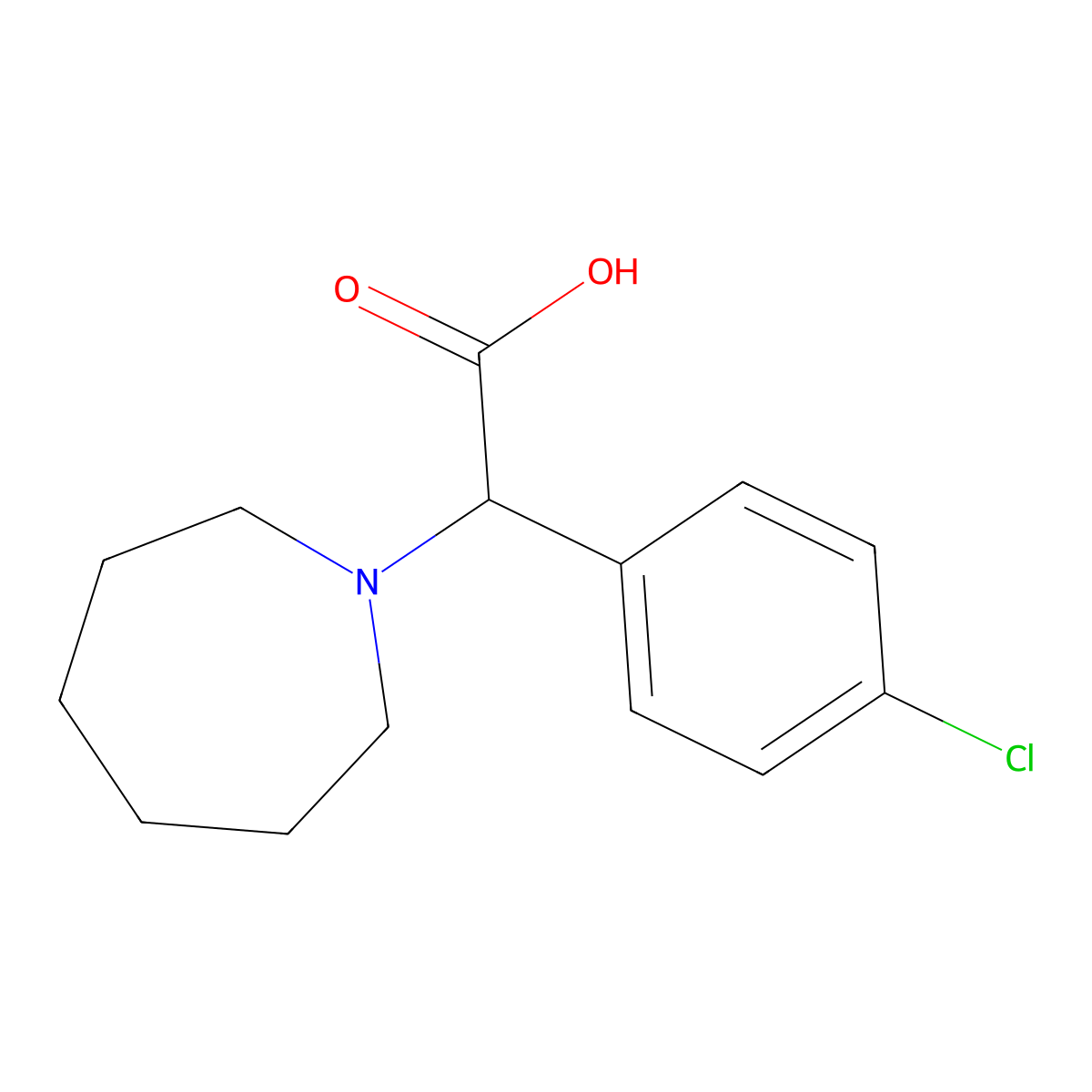 2-(Azepan-1-YL)-2-(4-chlorophenyl)acetic acid molecular structure, CAS 1218630-72-8