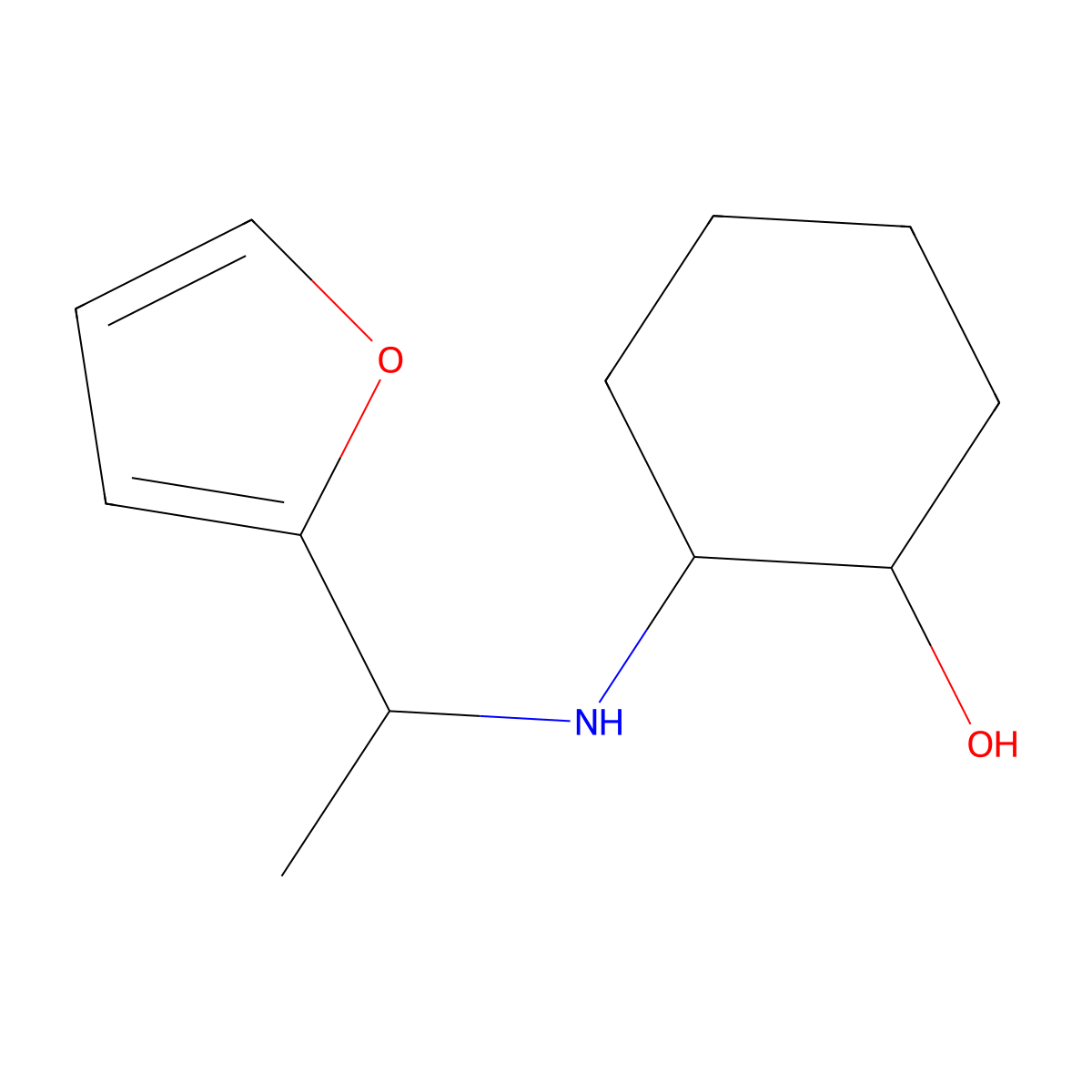 2-{[1-(Furan-2-yl)ethyl]amino}cyclohexan-1-ol molecular structure, CAS 1218631-79-8