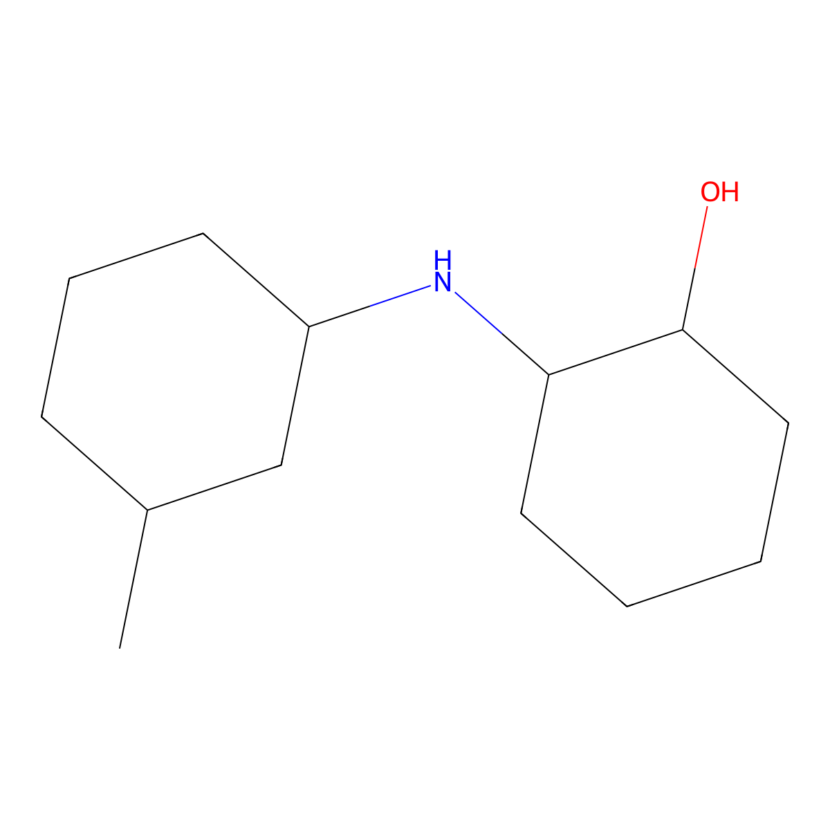 2-[(3-Methylcyclohexyl)amino]cyclohexan-1-ol molecular structure, CAS 1218636-26-0