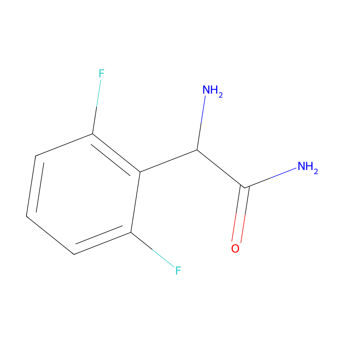 2-Amino-2-(2,6-difluorophenyl)acetamide molecular structure, CAS 1218640-30-2