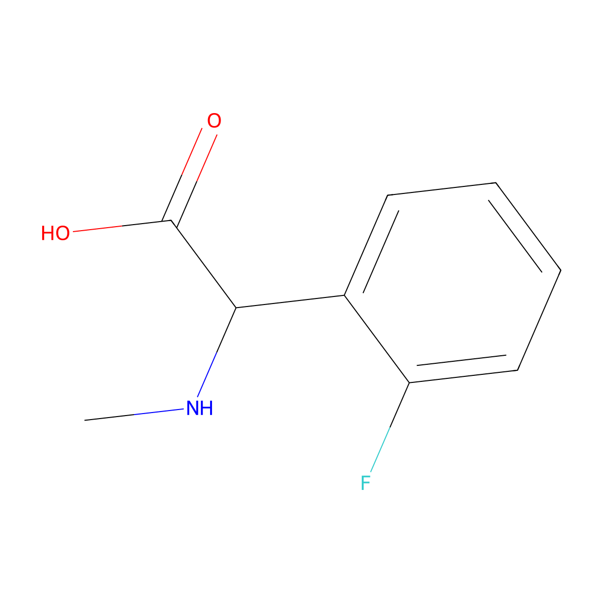 2-(2-Fluorophenyl)-2-(methylamino)acetic acid molecular structure, CAS 1218641-06-5