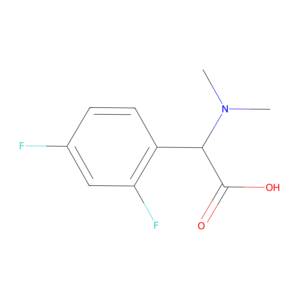 2-(2,4-Difluorophenyl)-2-(dimethylamino)acetic acid molecular structure, CAS 1218641-29-2