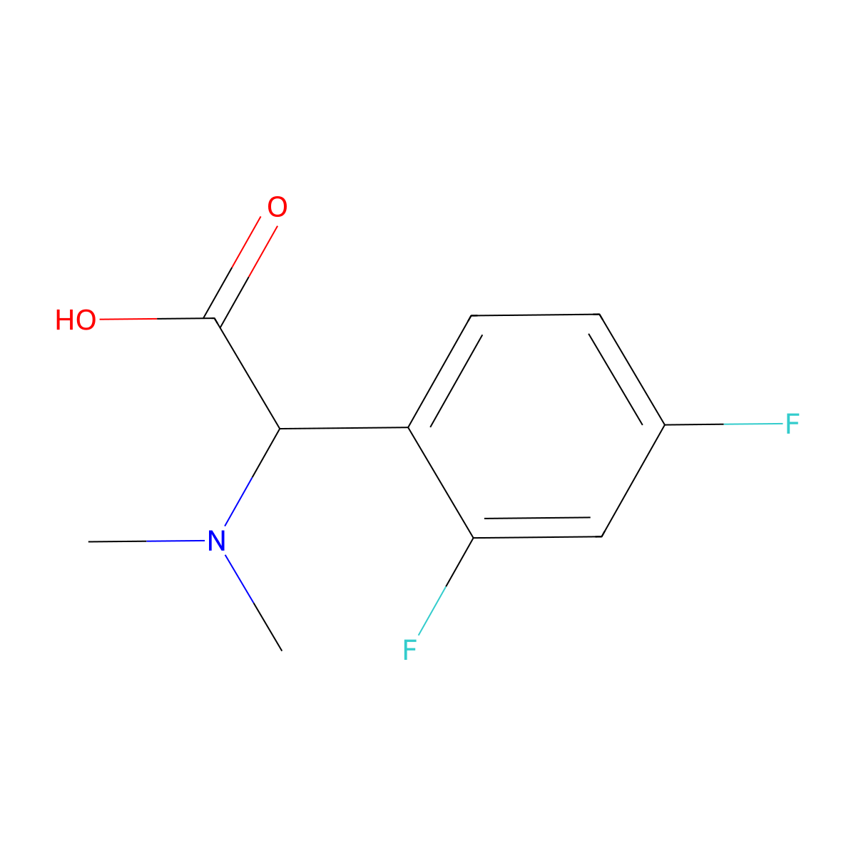 2-(2,4-Difluorophenyl)-2-(dimethylamino)acetic acid molecular structure, CAS 1218641-29-2