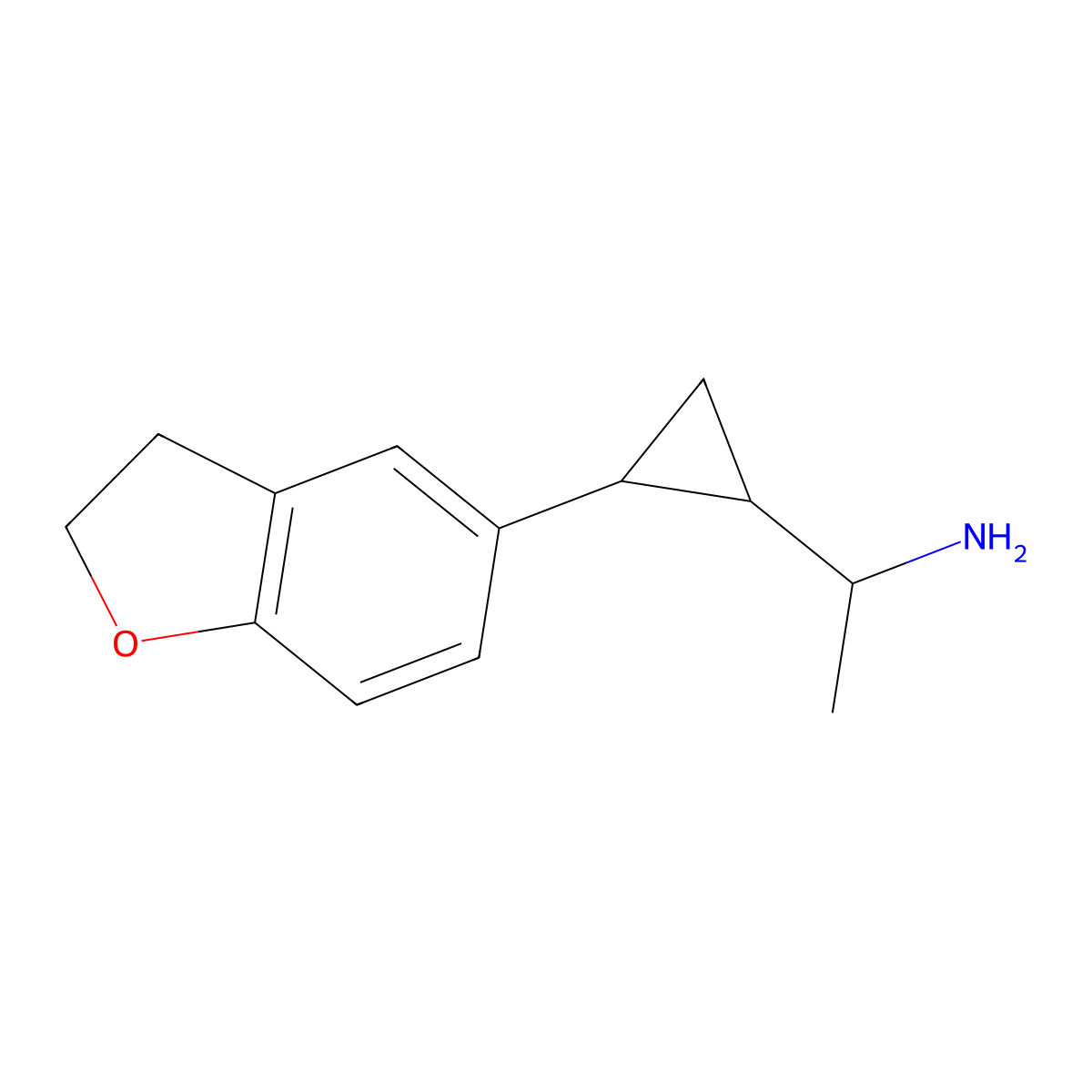 1-(2-(2,3-Dihydrobenzofuran-5-yl)cyclopropyl)ethanamine molecular structure, CAS 1218641-50-9