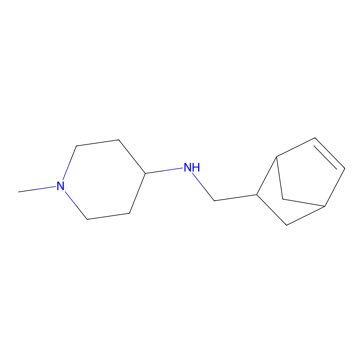 N-{bicyclo[2.2.1]hept-5-en-2-ylmethyl}-1-methylpiperidin-4-amine molecular structure, CAS 1218642-85-3