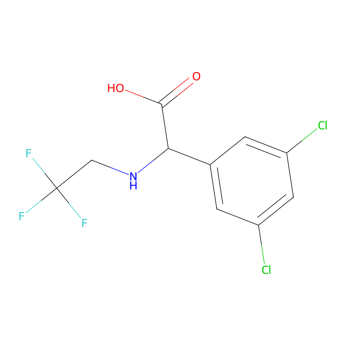 2-(3,5-Dichlorophenyl)-2-[(2,2,2-trifluoroethyl)amino]acetic acid molecular structure, CAS 1218643-85-6