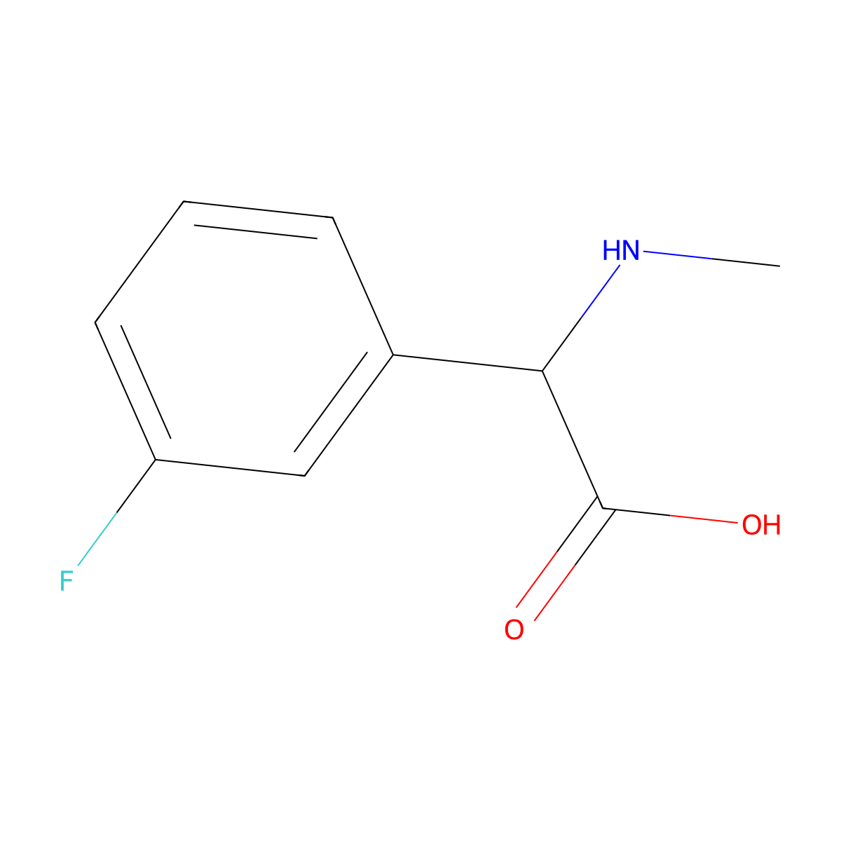 2-(3-Fluorophenyl)-2-(methylamino)acetic acid molecular structure, CAS 1218653-82-7