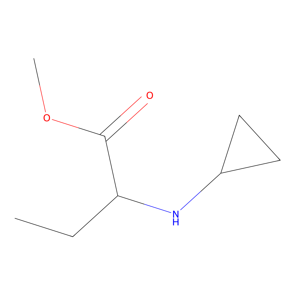 Methyl 2-(cyclopropylamino)butanoate molecular structure, CAS 1218656-70-2