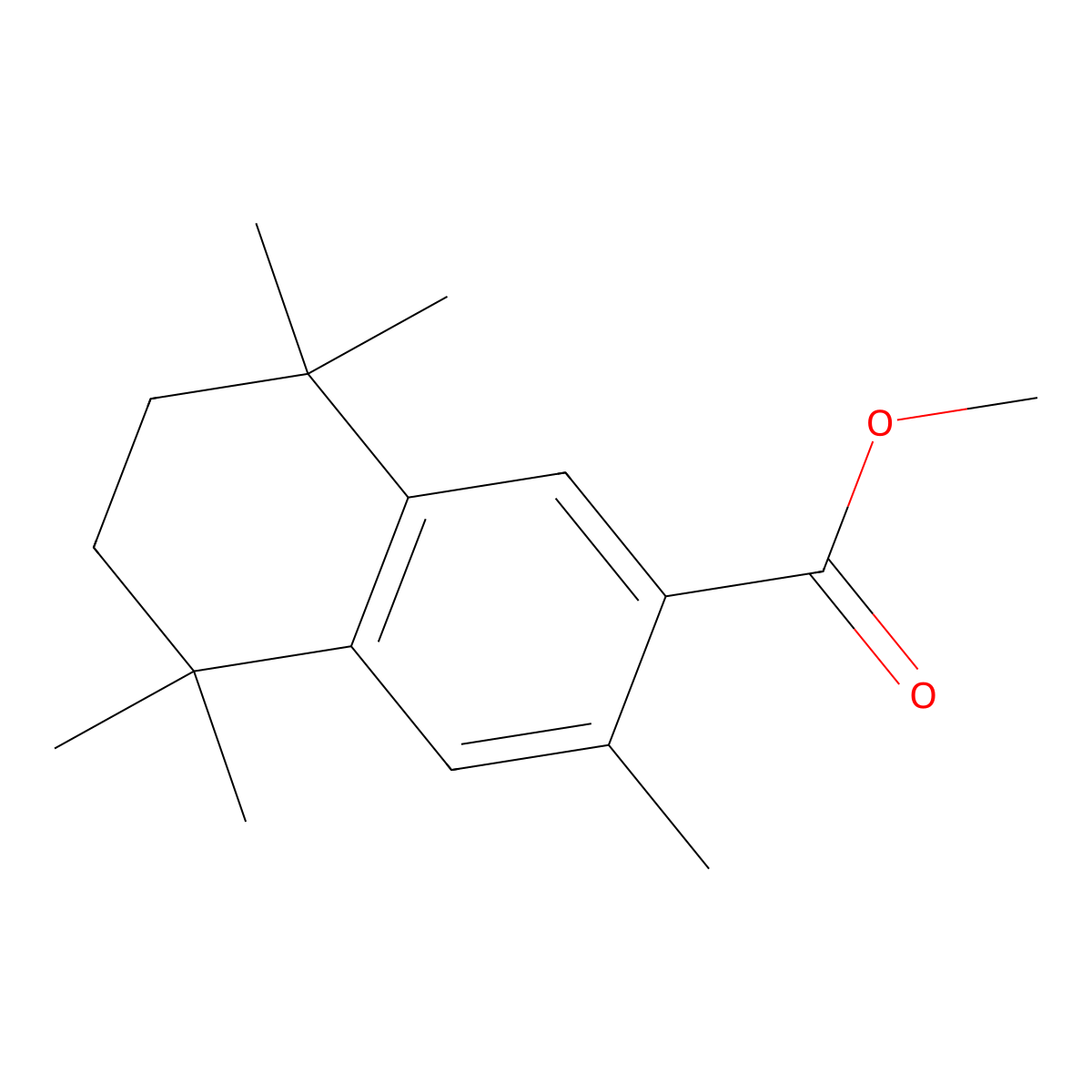 Methyl 3,5,5,8,8-pentamethyl-5,6,7,8-tetrahydronaphthalene-2-carboxylate molecular structure, CAS 121866-15-7