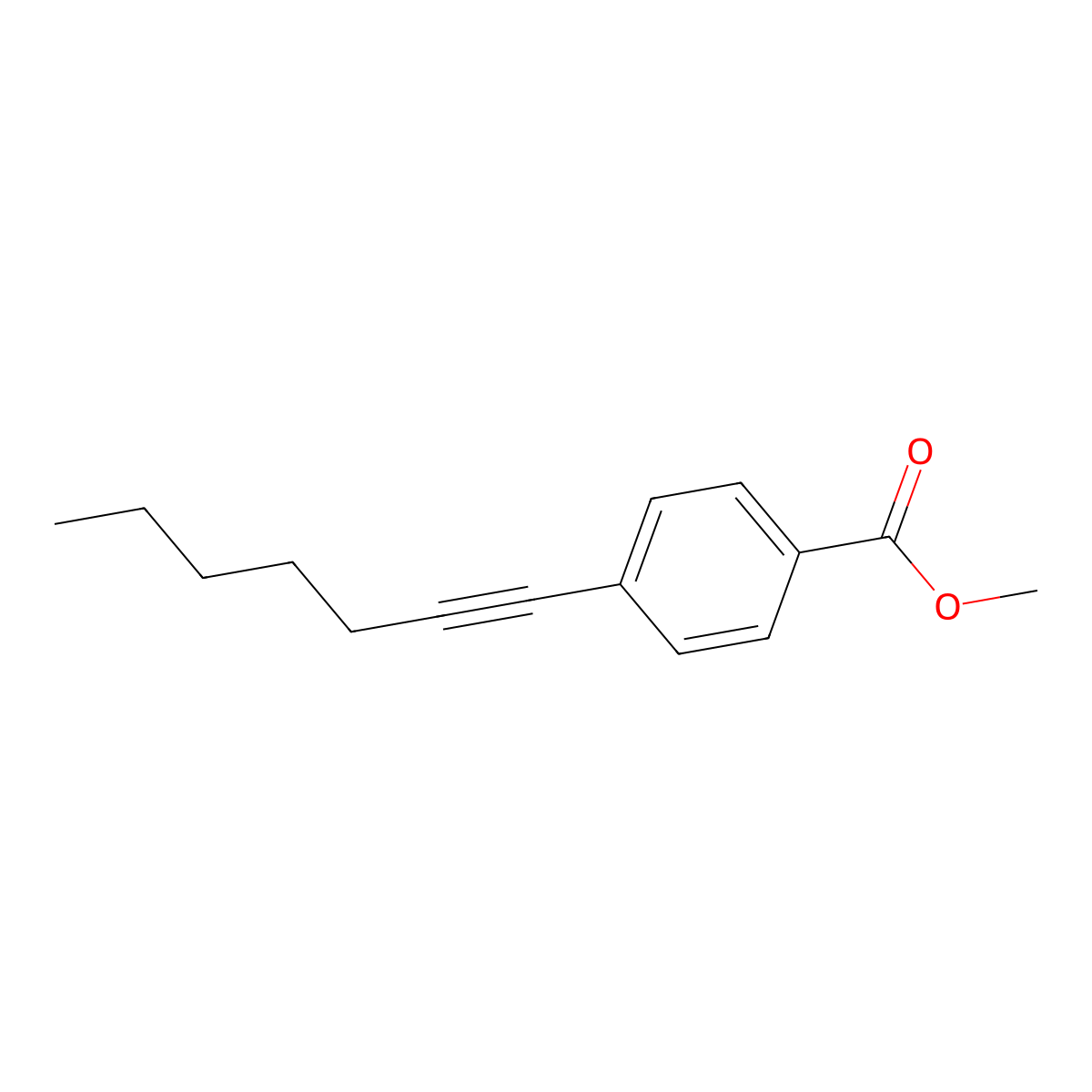 Methyl 4-(hept-1-yn-1-yl)benzoate molecular structure, CAS 121866-32-8