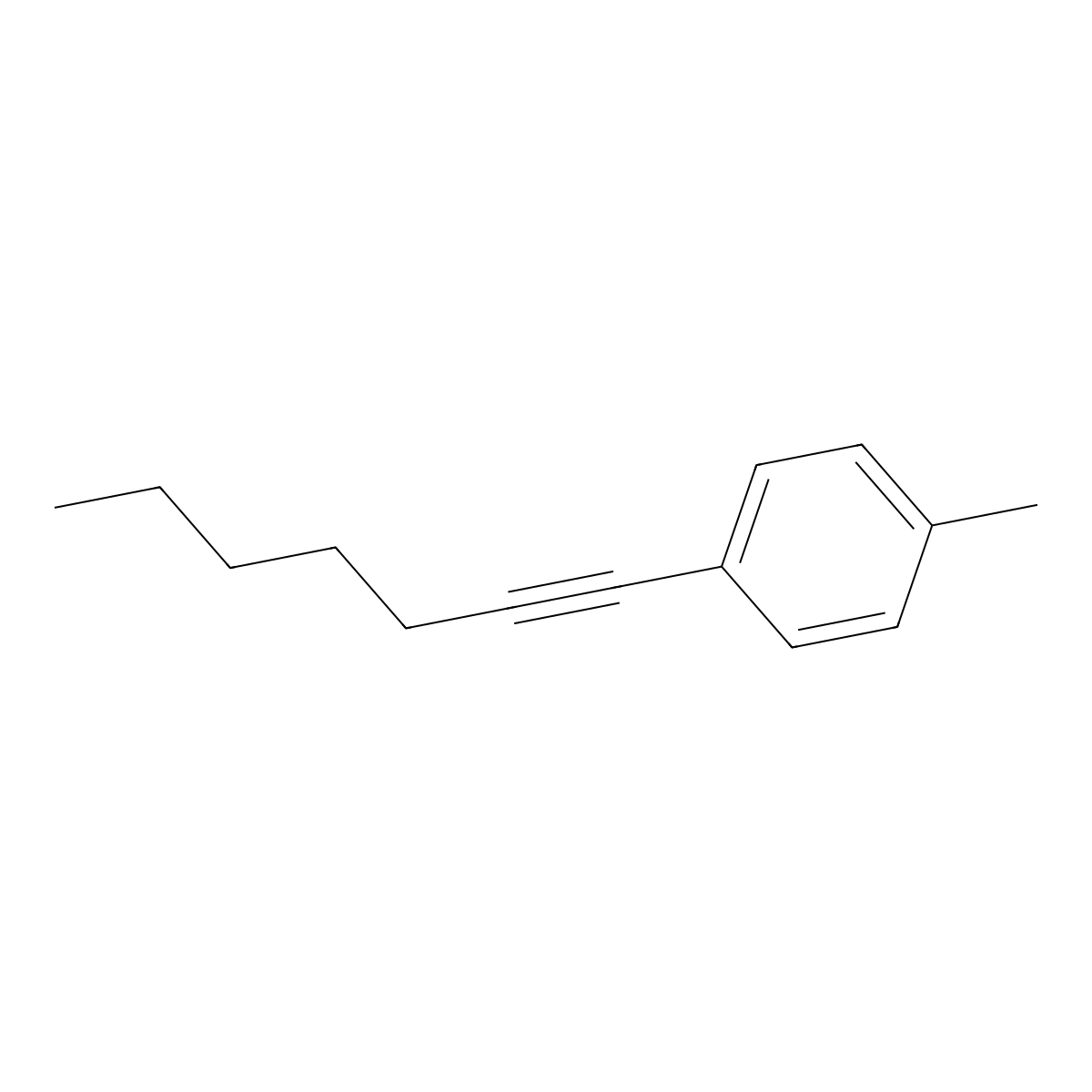 1-(Hept-1-yn-1-yl)-4-methylbenzene molecular structure, CAS 121866-33-9
