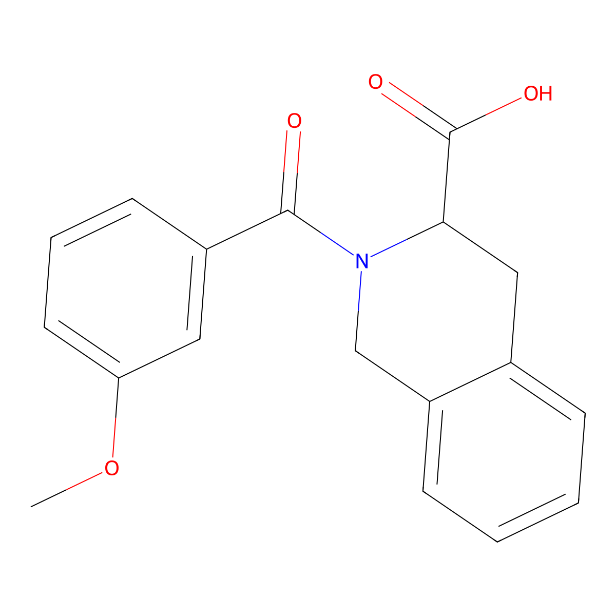 2-(3-Methoxybenzoyl)-1,2,3,4-tetrahydroisoquinoline-3-carboxylic acid molecular structure, CAS 1218664-35-7