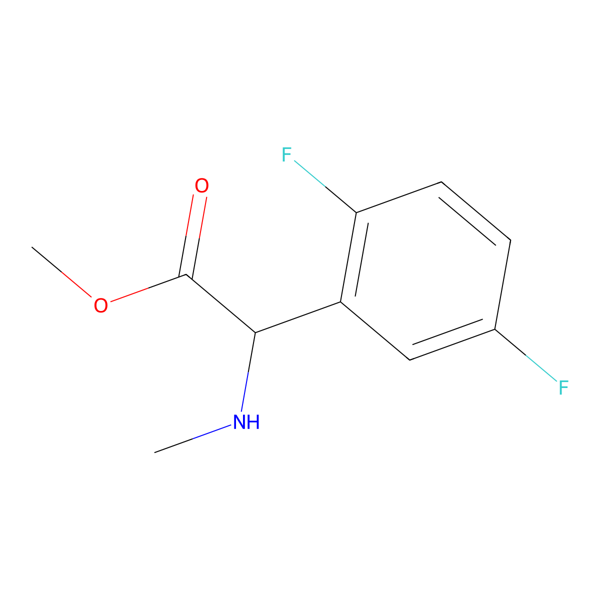Methyl 2-(2,5-difluorophenyl)-2-(methylamino)acetate molecular structure, CAS 1218664-42-6