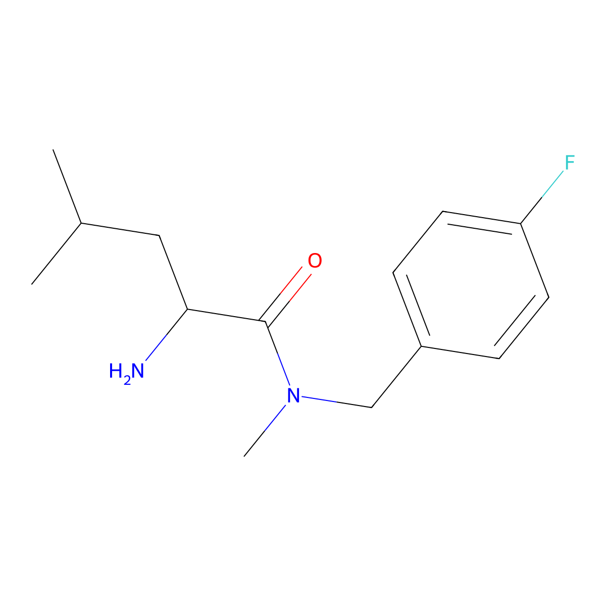 2-amino-N-[(4-fluorophenyl)methyl]-N,4-dimethylpentanamide molecular structure, CAS 1218665-66-7