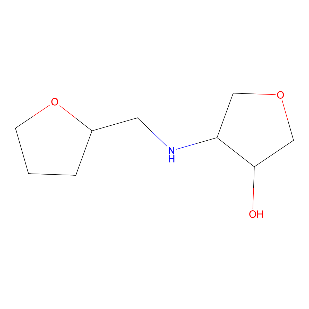 4-{[(Oxolan-2-yl)methyl]amino}oxolan-3-ol molecular structure, CAS 1218667-85-6