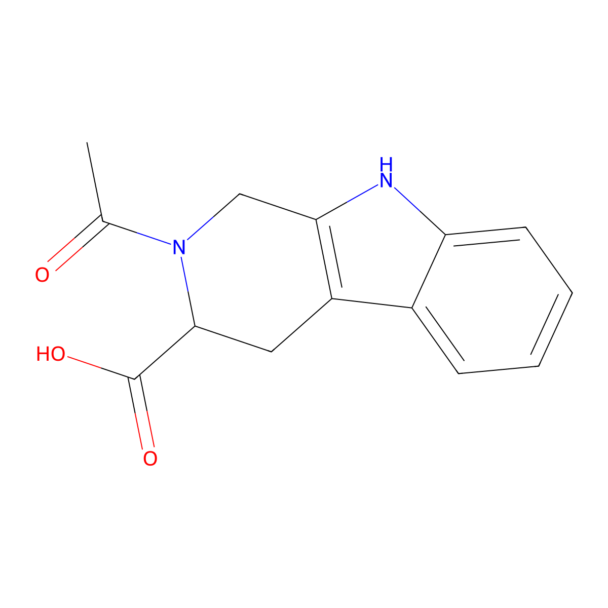 (3R)-2-acetyl-2,3,4,9-tetrahydro-1H-beta-carboline-3-carboxylic acid molecular structure, CAS 1218669-19-2