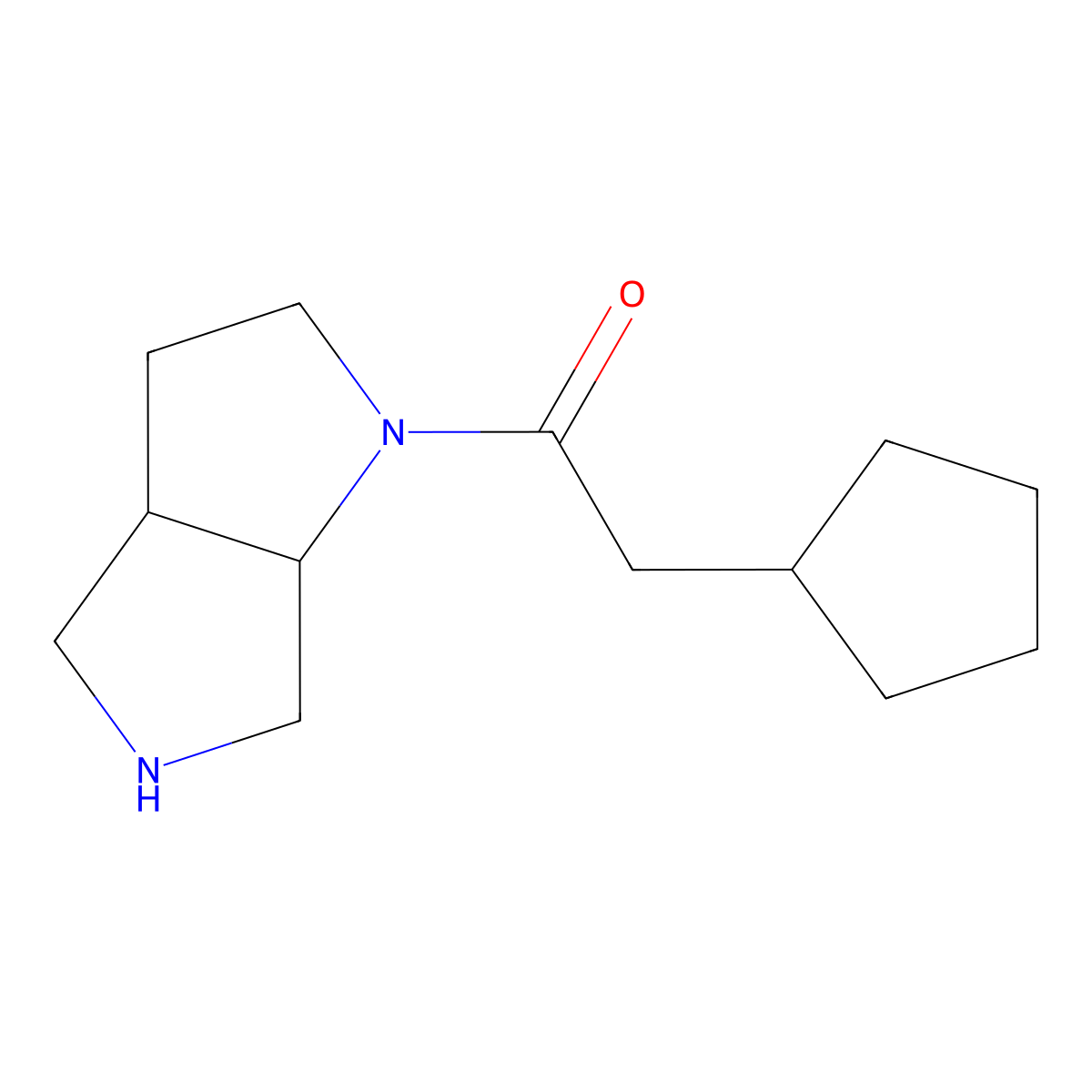 2-Cyclopentyl-1-(cis-hexahydropyrrolo[3,4-b]pyrrol-1(2H)-yl)ethanone molecular structure, CAS 1218672-38-8