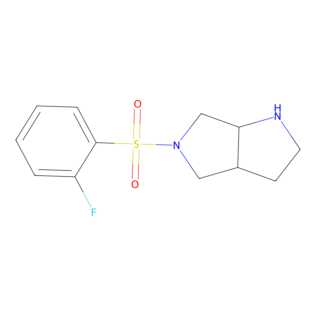 cis-5-((2-Fluorophenyl)sulfonyl)octahydropyrrolo[3,4-b]pyrrole molecular structure, CAS 1218678-82-0