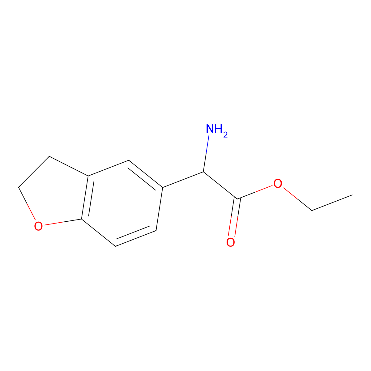Ethyl 2-amino-2-(2,3-dihydrobenzofuran-5-yl)acetate molecular structure, CAS 1218682-88-2