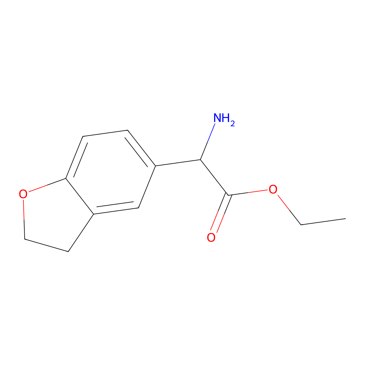 Ethyl 2-amino-2-(2,3-dihydrobenzofuran-5-yl)acetate molecular structure, CAS 1218682-88-2
