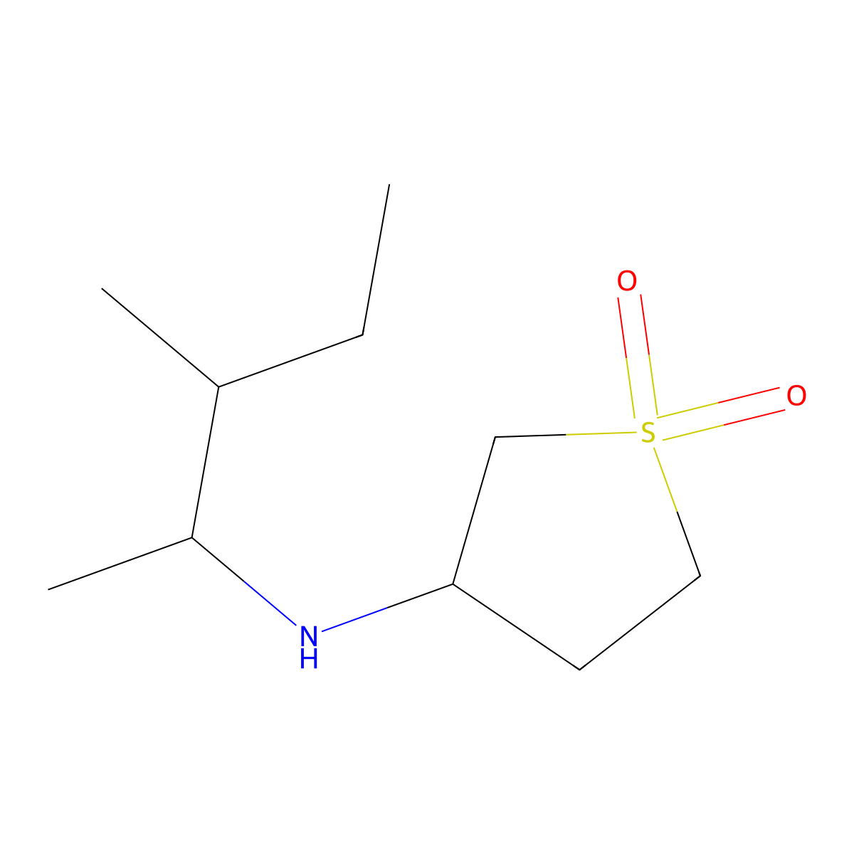 3-[(3-Methylpentan-2-yl)amino]-1lambda6-thiolane-1,1-dione molecular structure, CAS 1218690-48-2