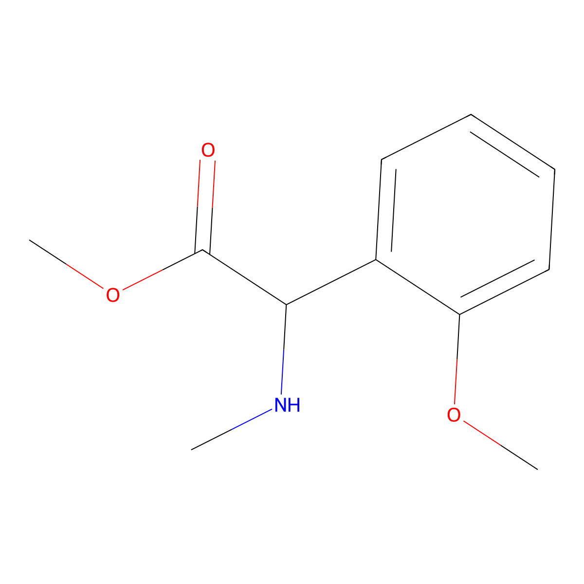 Methyl 2-(2-methoxyphenyl)-2-(methylamino)acetate molecular structure, CAS 1218691-53-2