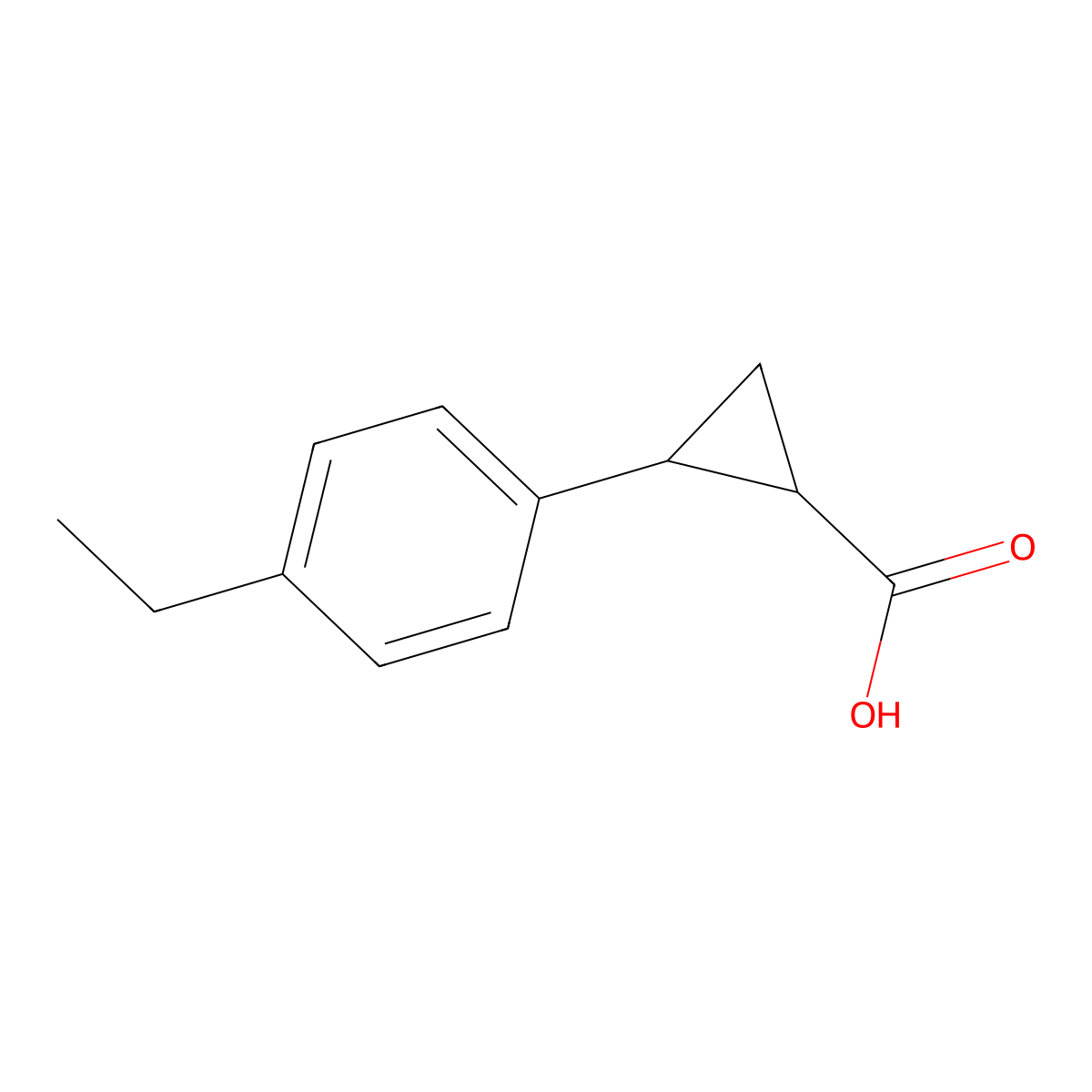 rac-(1R,2R)-2-(4-ethylphenyl)cyclopropane-1-carboxylic acid molecular structure, CAS 1218693-48-1